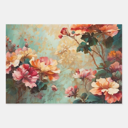  rustieke Sinaasappel Bloemen Decoupage Papieren S Inpakpapier Vel (Voorkant)