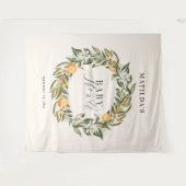 Rustieke sinaasappel citrus botanische babyshowerf wandkleed (Voorkant (horizontaal))