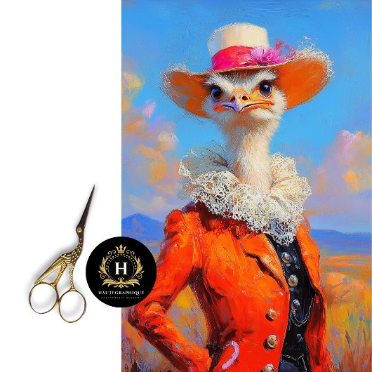 Rustieke Sinaasappel Elegance Struisvogel Spring F Tissuepapier