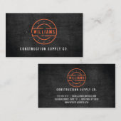 Rustieke Sinaasappels stempel op Black Wood Constr Visitekaartje (Voorkant / Achterkant)