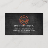 Rustieke Sinaasappels stempel op Black Wood Constr Visitekaartje (Achterkant)