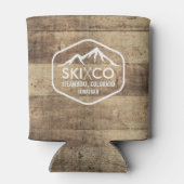 Rustieke Ski Mountain Stoomboot CO Hout Bier Blikjeskoeler (Achterkant)