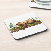 Rustieke Slaapkamer Beer Cabin & Lodge Bier Onderzetter (Linkerzijde)