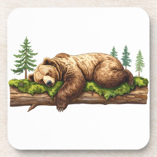 Rustieke Slaapkamer Beer Cabin & Lodge Bier Onderzetter (Voorkant)