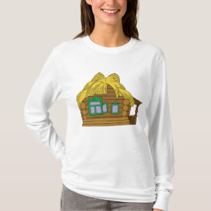 Rustieke Slavische Blokhut Traditioneel Rieten Dak T-shirt