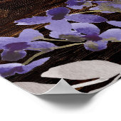 Rustieke Slinger Licht Paarse Bloem Bruidsfeest Poster (Hoek)