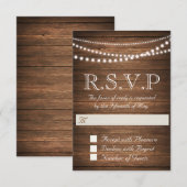 Rustieke slinger van lichten RSVP kaart (Voorkant / Achterkant)