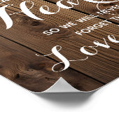 Rustieke slinger van lichtjes hart gastboek bruilo poster (Hoek)