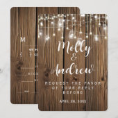 Rustieke slinger wedding RSVP KAART UITNODIGING (Voorkant / Achterkant)