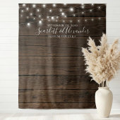 Rustieke slingerlampjes Trouwfeest Fotocabine Acht Wandkleed