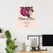 Rustieke slingerlichten bruidsdouche mimosa bar P Poster (Thuiskantoor)