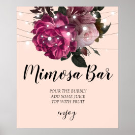 Rustieke slingerlichten bruidsdouche mimosa bar P Poster