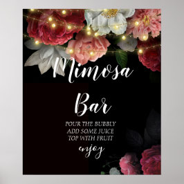 Rustieke slingerlichten bruidsdouche mimosa bar poster