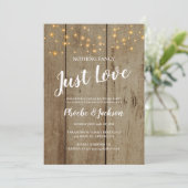 Rustieke slingerlichten bruiloft Elopement Feest Kaart (Staand voorkant)