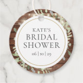 Rustieke Slingerlichten Groene Bruids-Shower Bedankjes Labels (Voorkant)