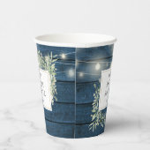 Rustieke Slingerlichten Groene Bruids-Shower Papieren Bekers (Rechts)