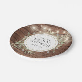 Rustieke slingerlichten groene bruidsborrel papieren bordje (Gekanteld)