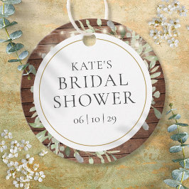 Rustieke Slingerlichten Groene Bruiloftsshower Bedankjes Labels