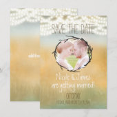 Rustieke slingerlichten Save The Date FOTO Kaart (Voorkant / Achterkant)