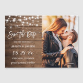 Rustieke slingerlichten save the date magnetische  (Voorkant)