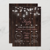 Rustieke slingerlichten schuur verjaardagsfeestje  kaart (Voorkant / Achterkant)