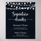 Rustieke slingerlichten Signature-drankenbord Poster (Voorkant)