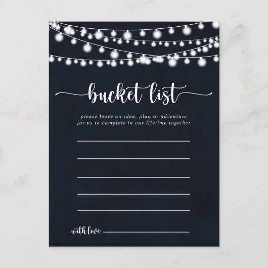 Rustieke slingerlichten Simpele Bucket List Kaarte Briefkaart (Voorkant)
