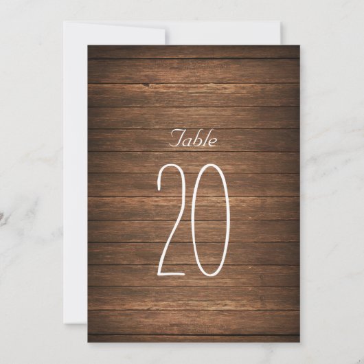 Rustieke Slingerlichten Tafel Nummers Kaart (Achterkant)
