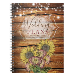 Rustieke Slingerlichten Zonnebloemen Trouwplanner Notitieboek