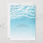 Rustieke slingerlichtjes blauwe trouwuitnodiging kaart (Achterkant)