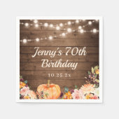 Rustieke slingerlichtjes Herfst Pompoen Gelukkige  Servet (Voorkant)