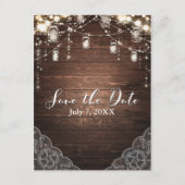 Rustieke slingerlichtjes metson Mason potten Kant Aankondigingskaart (Voorkant)