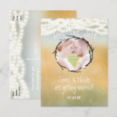 Rustieke slingerlichtjes Save Date foto ansichtkaa Aankondigingskaart (Voorkant / Achterkant)