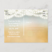 Rustieke slingerlichtjes Save Date foto ansichtkaa Aankondigingskaart (Achterkant)