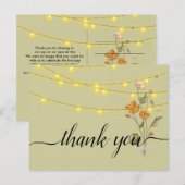 Rustieke slingerlichtjes trendy   Dank je   Ansich Briefkaart (Voorkant / Achterkant)