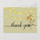 Rustieke slingerlichtjes trendy   Dank je   Ansich Briefkaart (Voorkant)