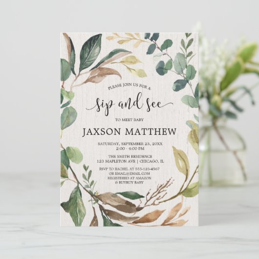 Rustieke slok en zie genderneutraal herfst bos kaart (Staand voorkant)