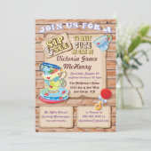 Rustieke slok en zie nieuwe baby-uitnodiging kaart (Staand voorkant)