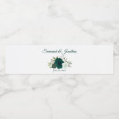 Rustieke Smaragd Groen & Sage Rozen Bruiloft Waterfles Etiket (Enkel label)