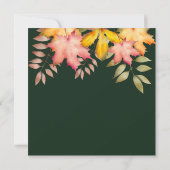 Rustieke Smaragd Groene Herfst Herfstbladeren Brui Bedankkaart (Achterkant)