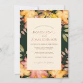 Rustieke Smaragd Groene Herfst Herfstbladeren Brui Kaart (Voorkant)