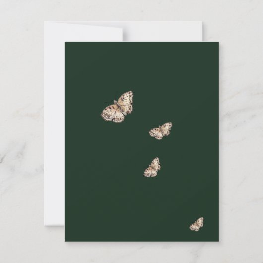 Rustieke Smaragd Groene Herfst Wildbloemen Bruilof Bedankkaart (Achterkant)