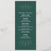 Rustieke smaragd lijn kunst trouw menu (Voorkant)