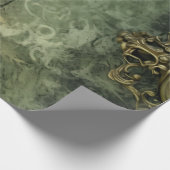 Rustieke Smaragdgroene Antieke Steampunk Cadeaupapier (Hoek)