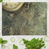 Rustieke smaragdgroene antieke steampunk theedoek (Gevouwen)