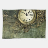 Rustieke smaragdgroene antieke steampunk theedoek (Horizontaal)