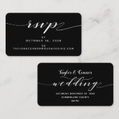 Rustieke smid kalligrafie RSVP Online Kaart Visitekaartje (Voorkant / Achterkant)