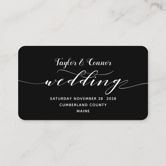 Rustieke smid kalligrafie RSVP Online Kaart Visitekaartje (Achterkant)