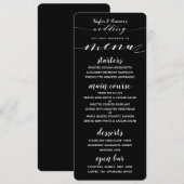 Rustieke smid kalligrafie zwart wit menu (Voorkant / Achterkant)