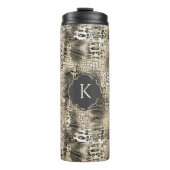 Rustieke Snakeskin Animal Print met Monogram Thermosbeker (Voorkant)